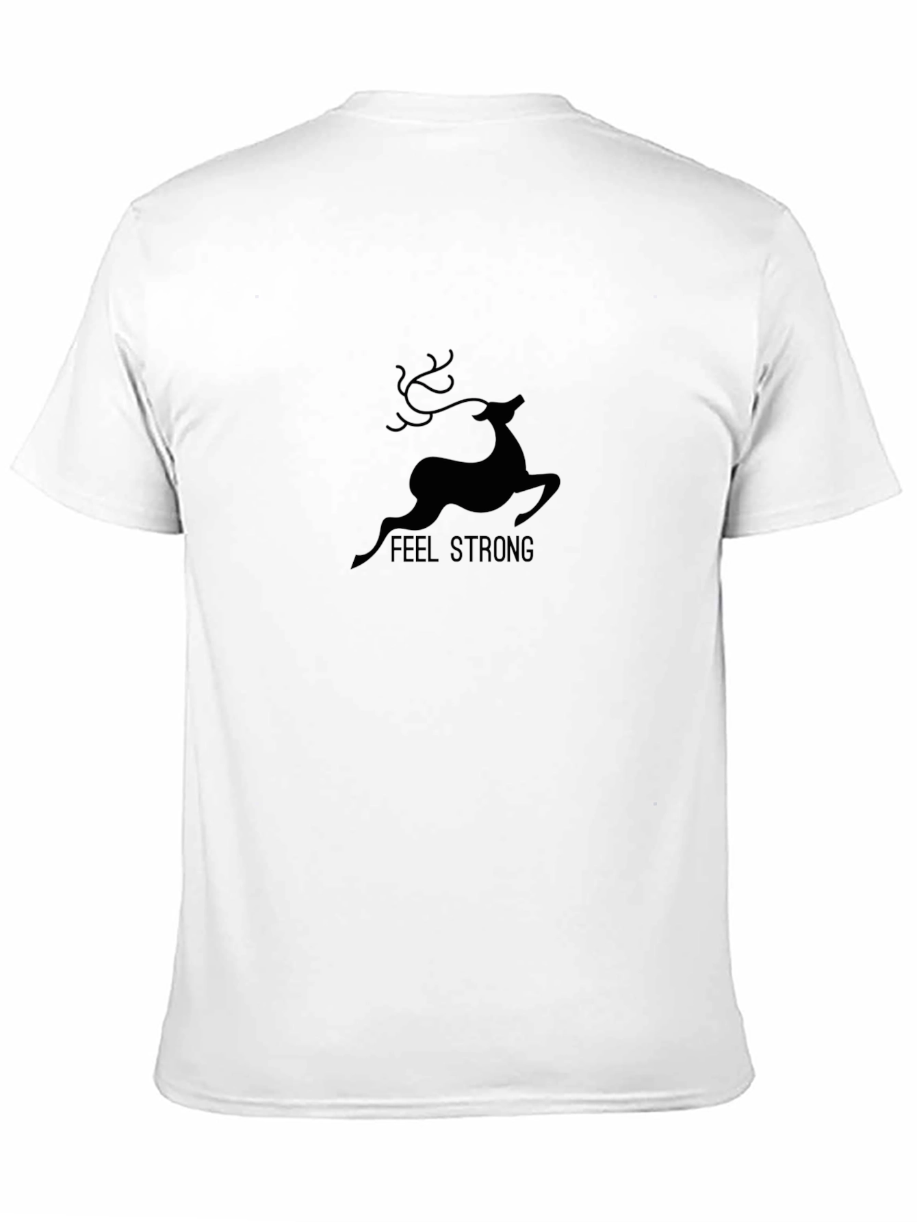 Mens Feel Strong Deer Graphic Black T-Shirt