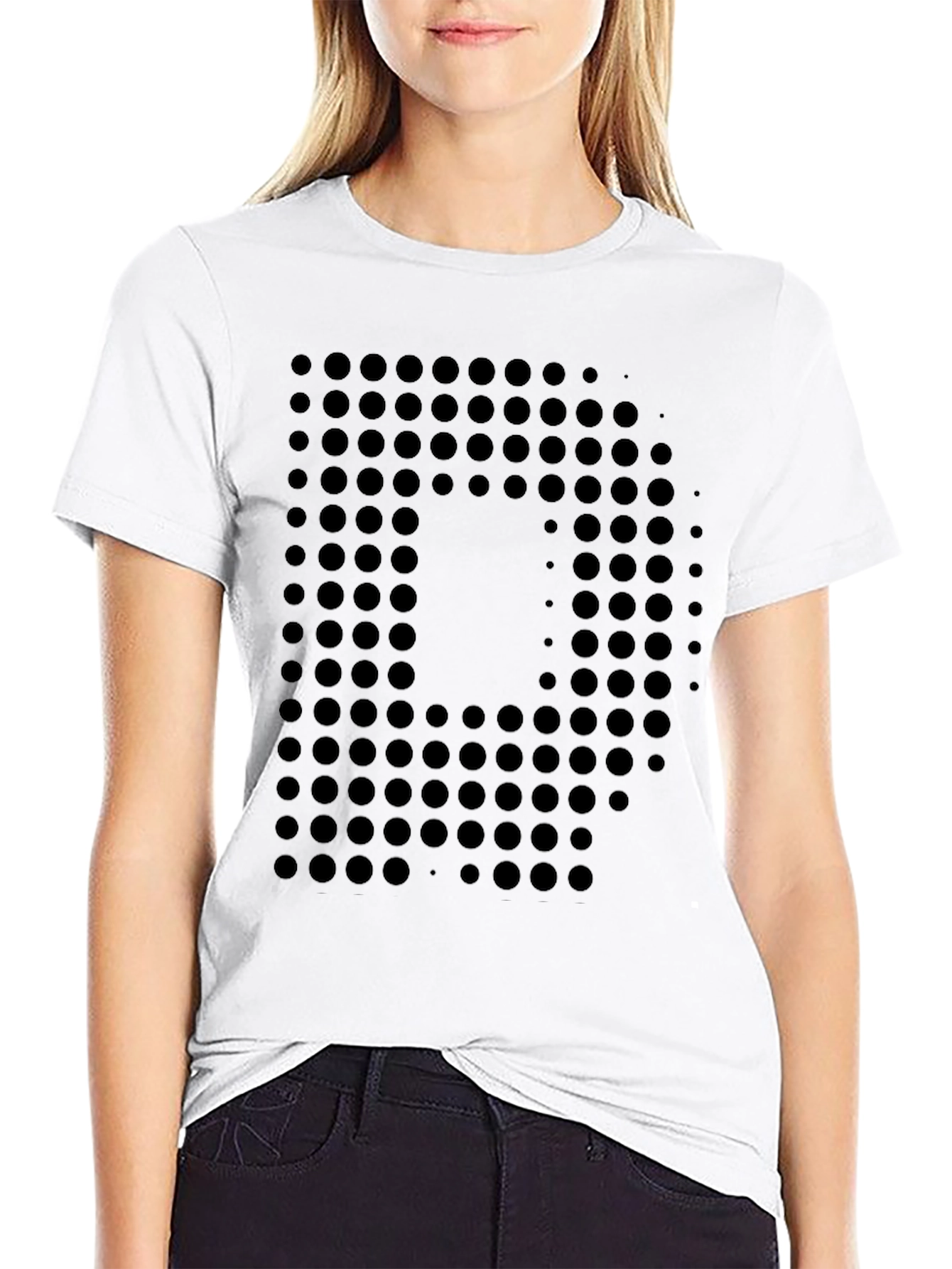 Abstract Dot Pattern Black T-Shirt
