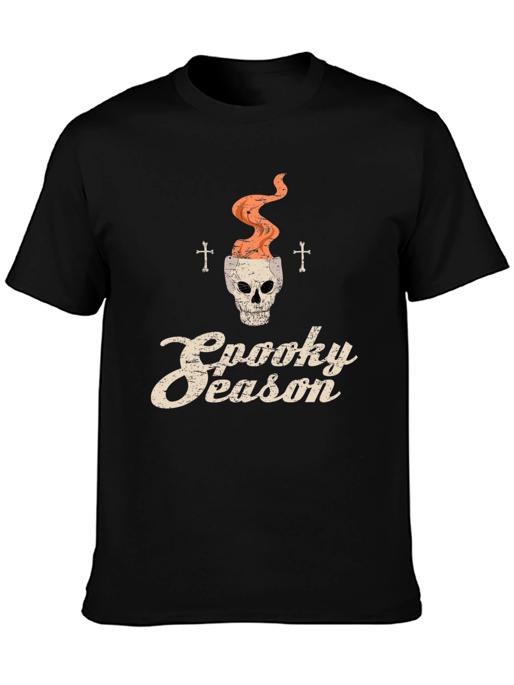 Spooky Season Skull Graphic Tee - Halloween Style
