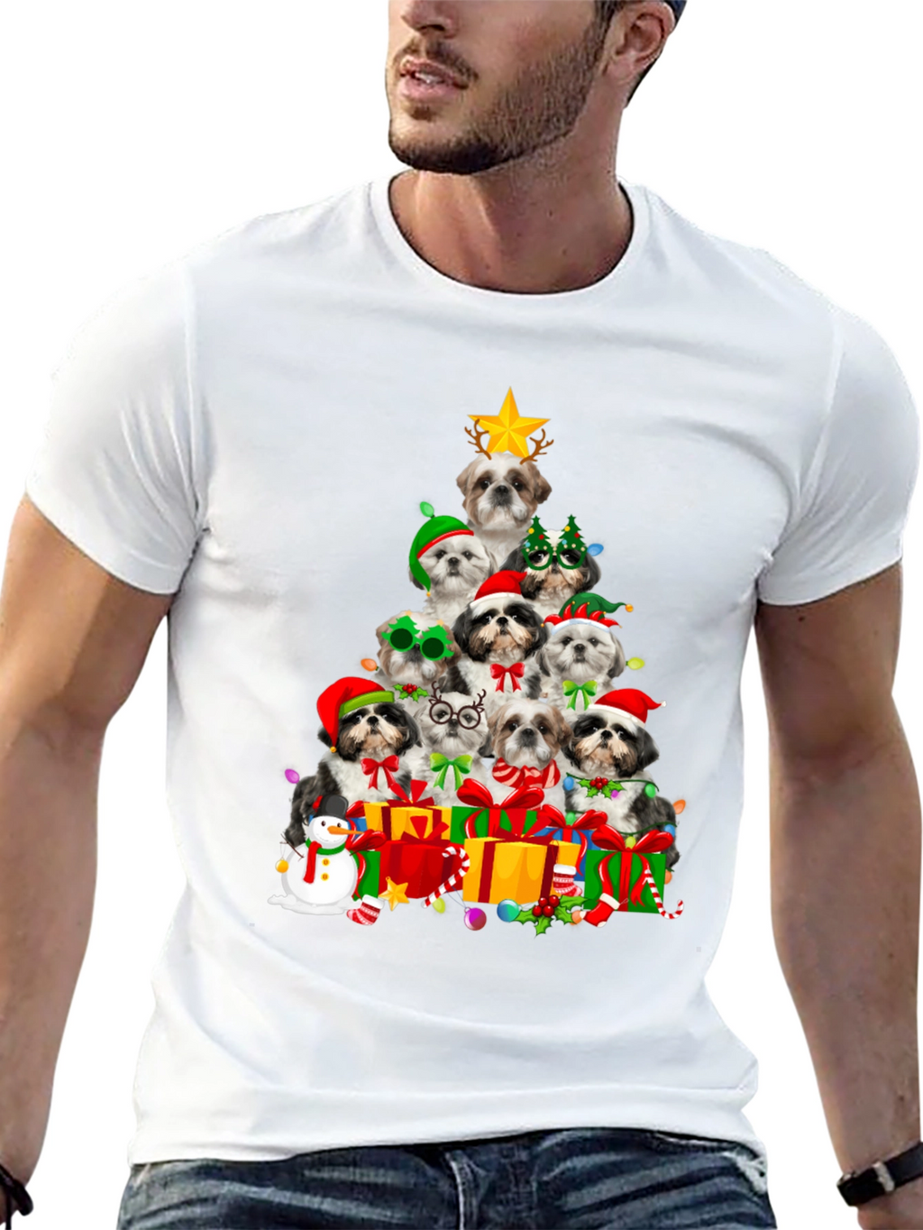 Shih Tzu Christmas Tree T-Shirt