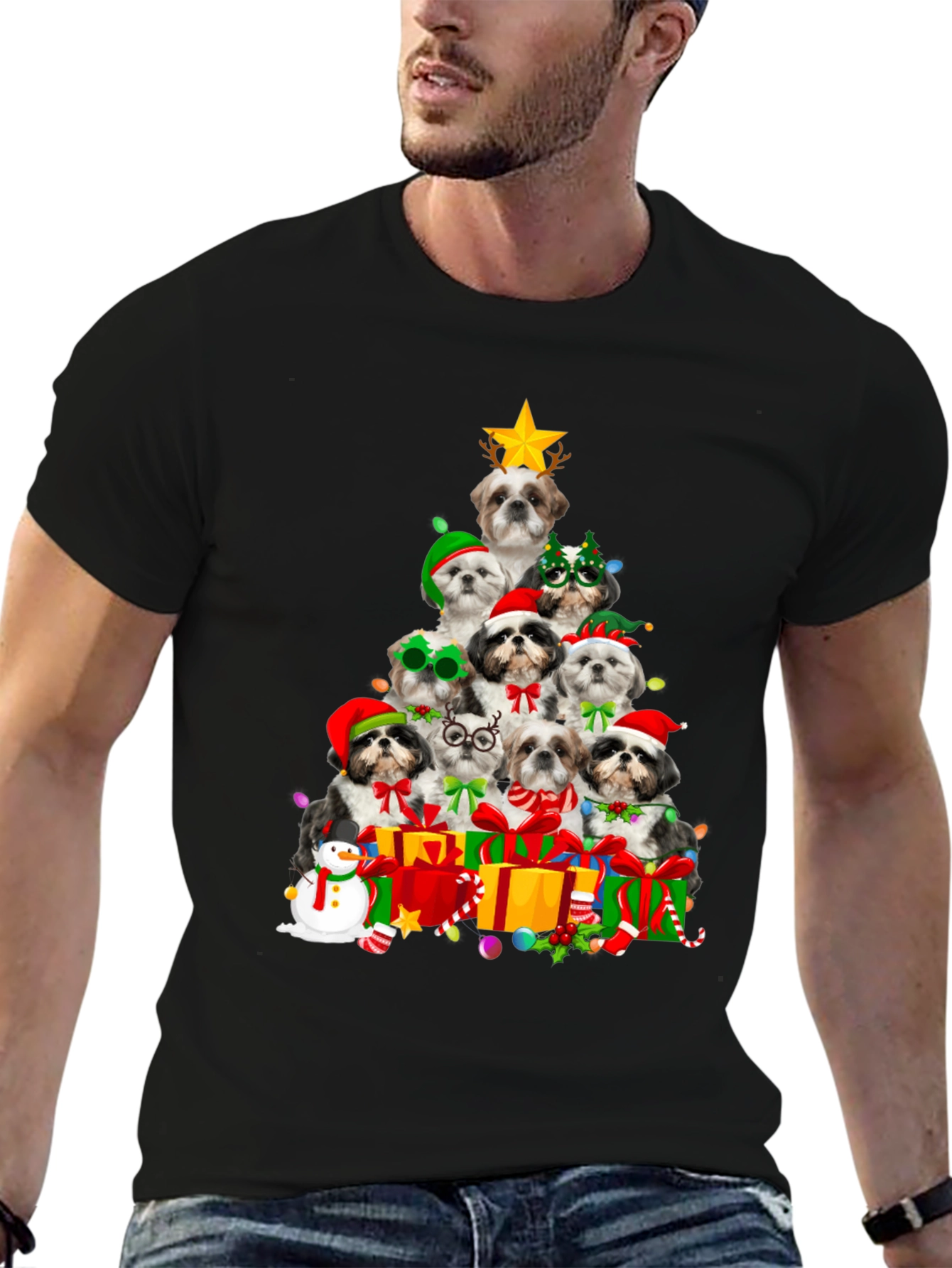 Shih Tzu Christmas Tree T-Shirt