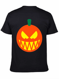 Spooky Pumpkin Face Black T-Shirt - Halloween