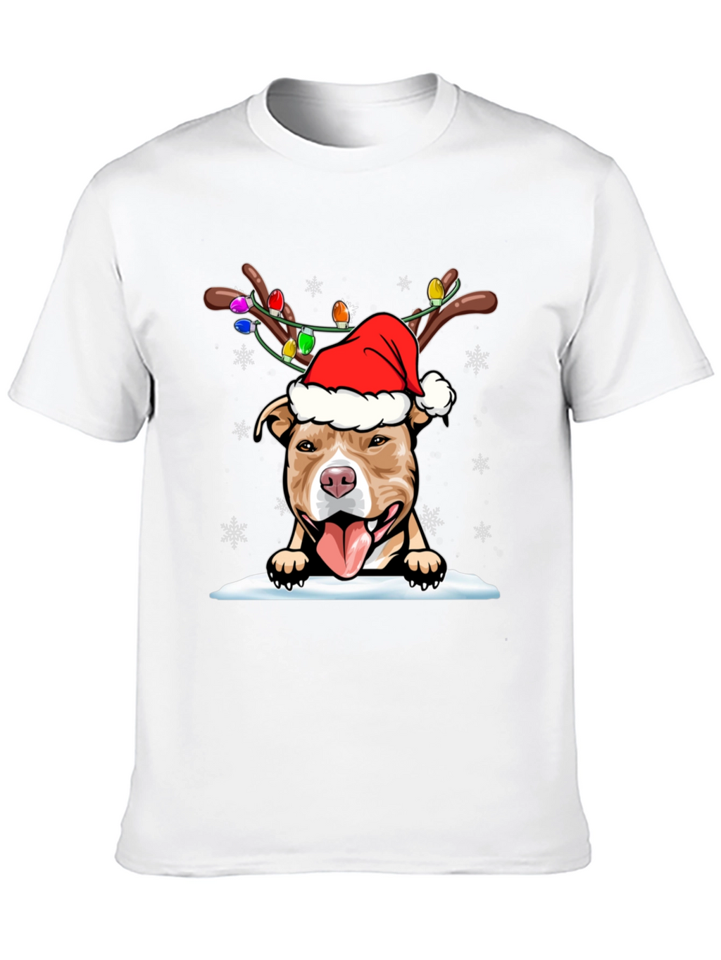 Festive Pitbull Christmas T-Shirt