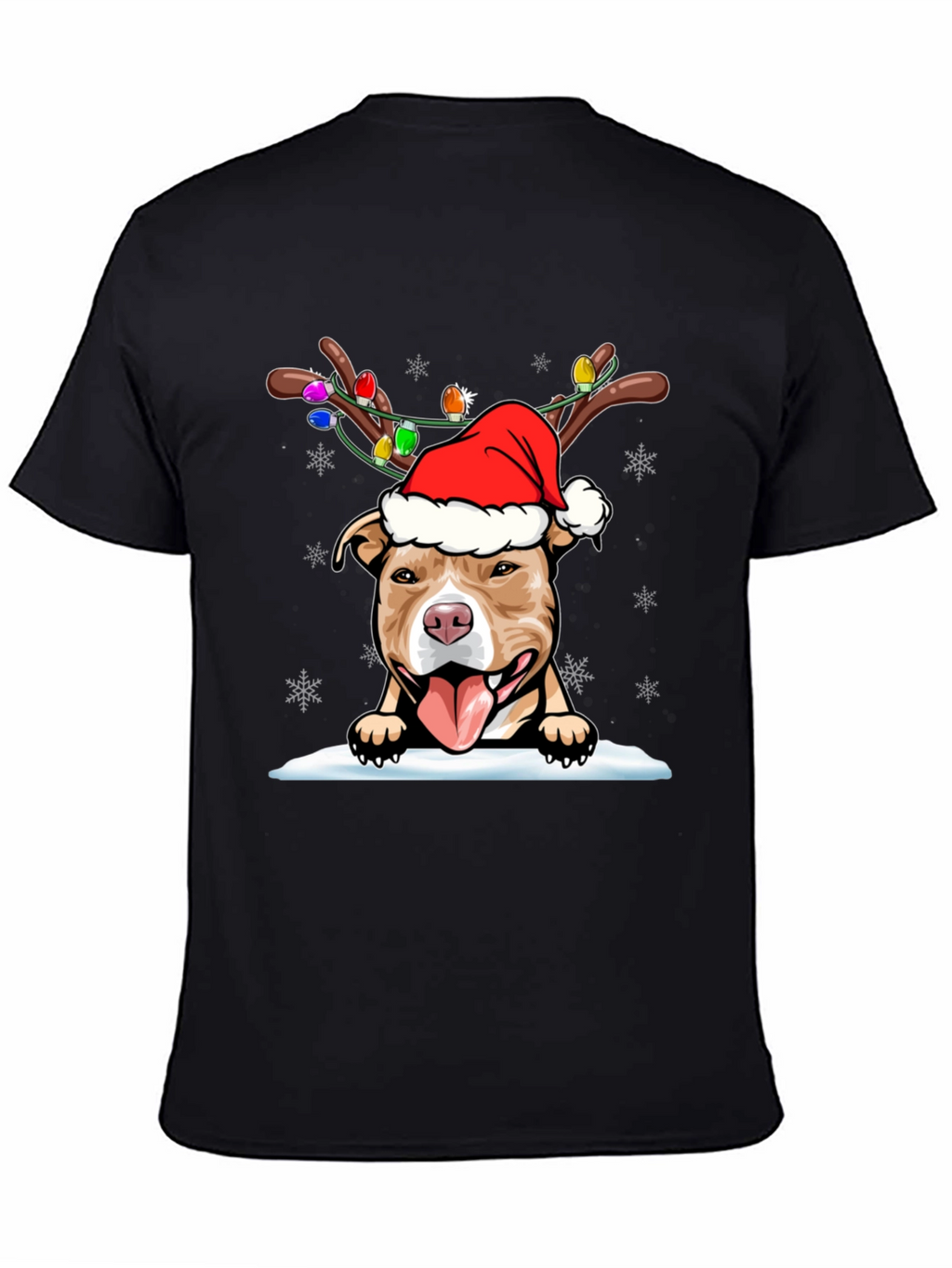 Festive Pitbull Christmas T-Shirt