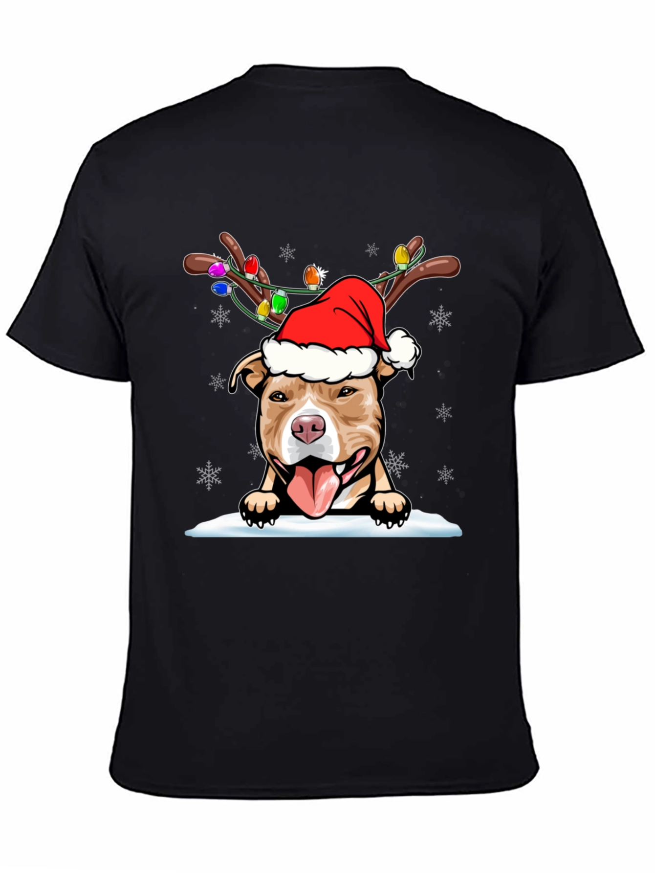 Festive Pitbull Christmas T-Shirt