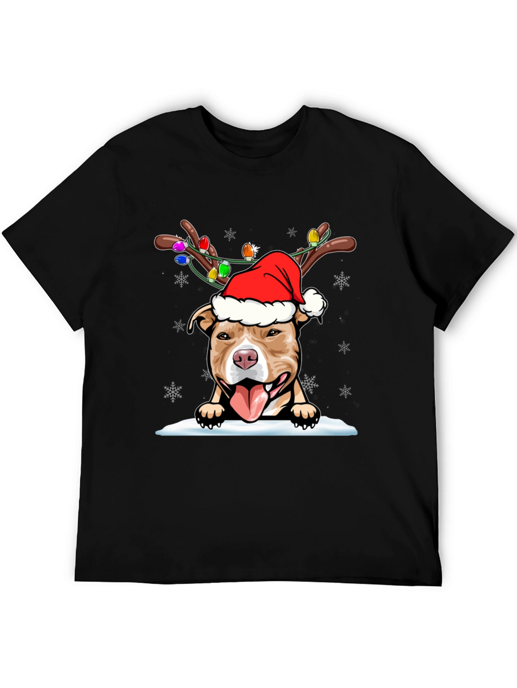 Festive Pitbull Christmas T-Shirt