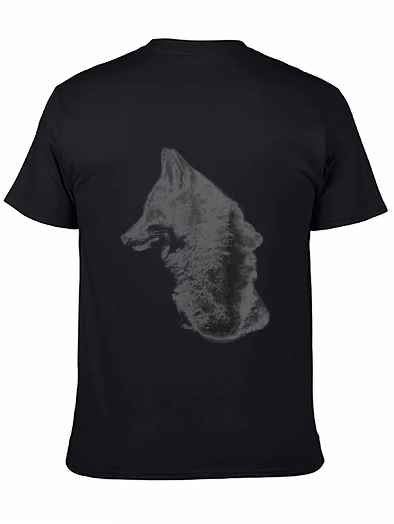 Mens Black Wolf Graphic Tee