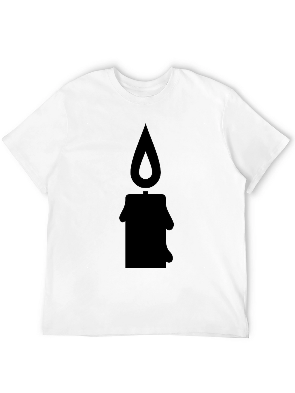 Candle Silhouette Graphic Tee - Black Cotton T-Shirt