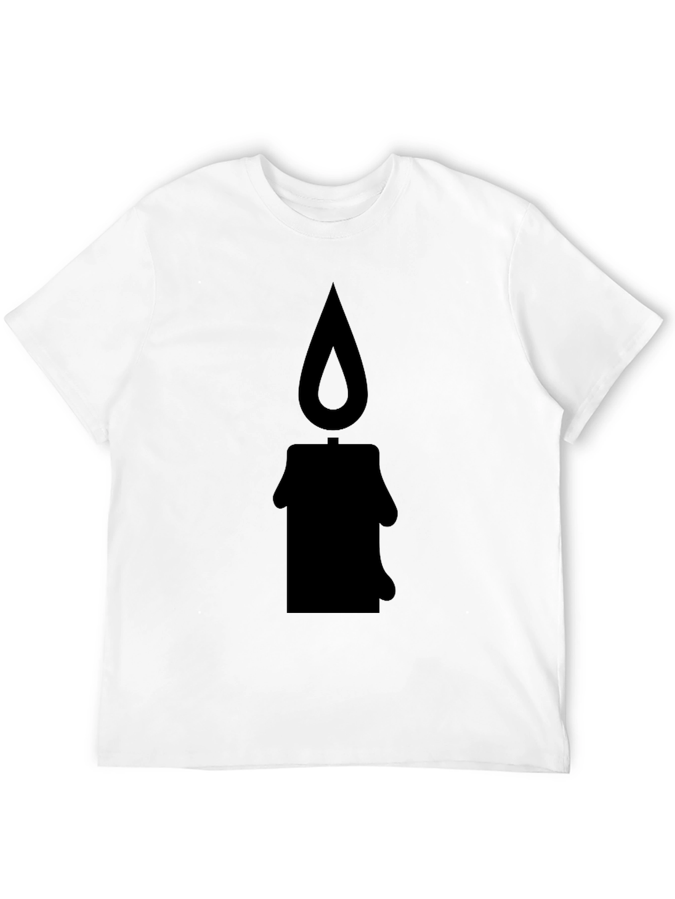 Candle Silhouette Graphic Tee - Black Cotton T-Shirt