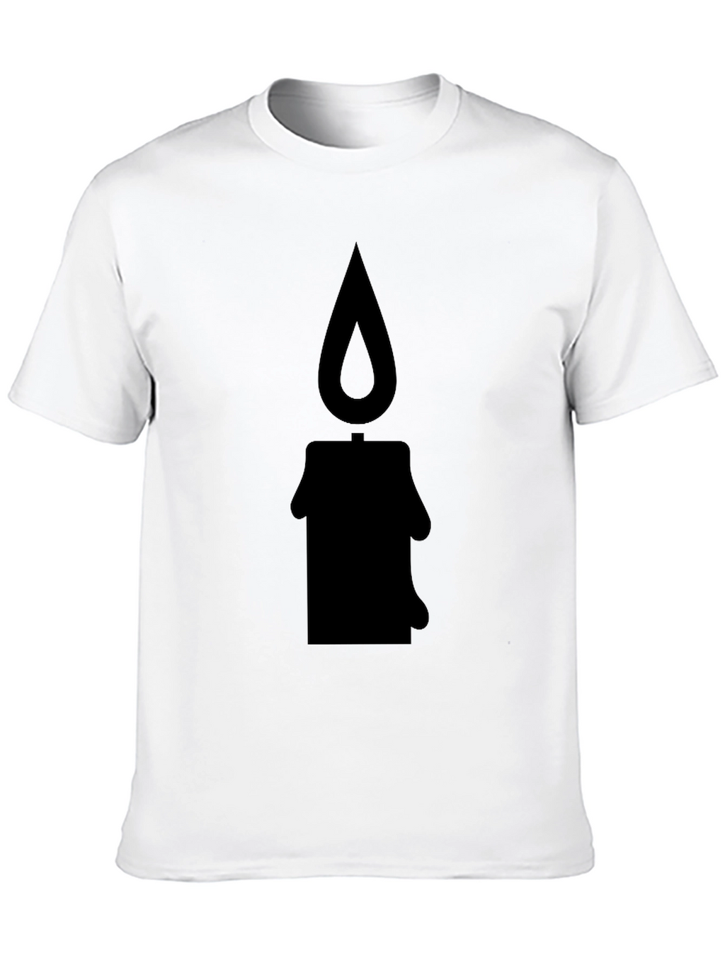 Candle Silhouette Graphic Tee - Black Cotton T-Shirt