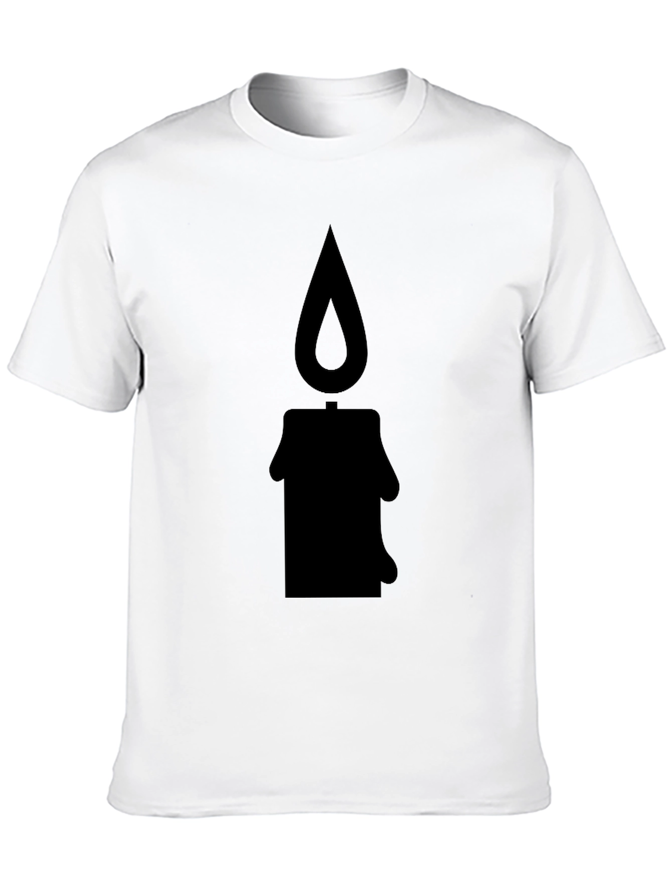 Candle Silhouette Graphic Tee - Black Cotton T-Shirt