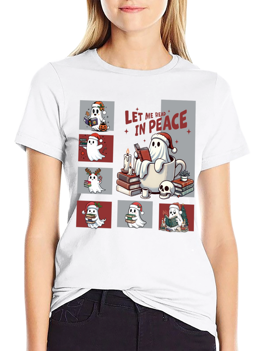 Let Me Read in Peace Ghost Tee