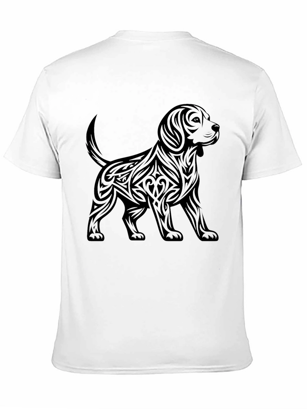 Mens Black T-Shirt with Dog Graphic