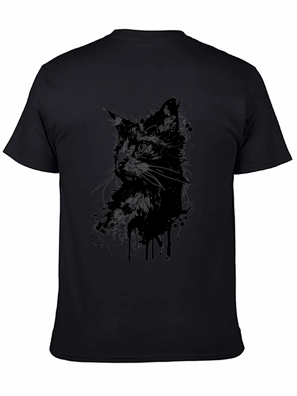 Black Cat Silhouette Graphic T-Shirt - Mens