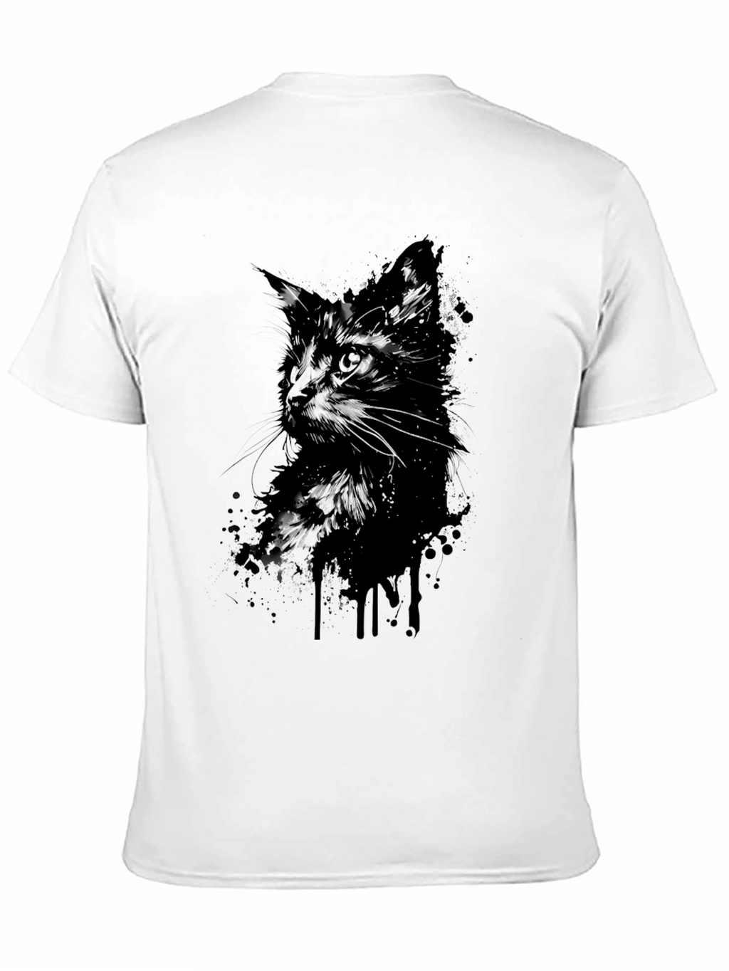 Black Cat Silhouette Graphic T-Shirt - Mens