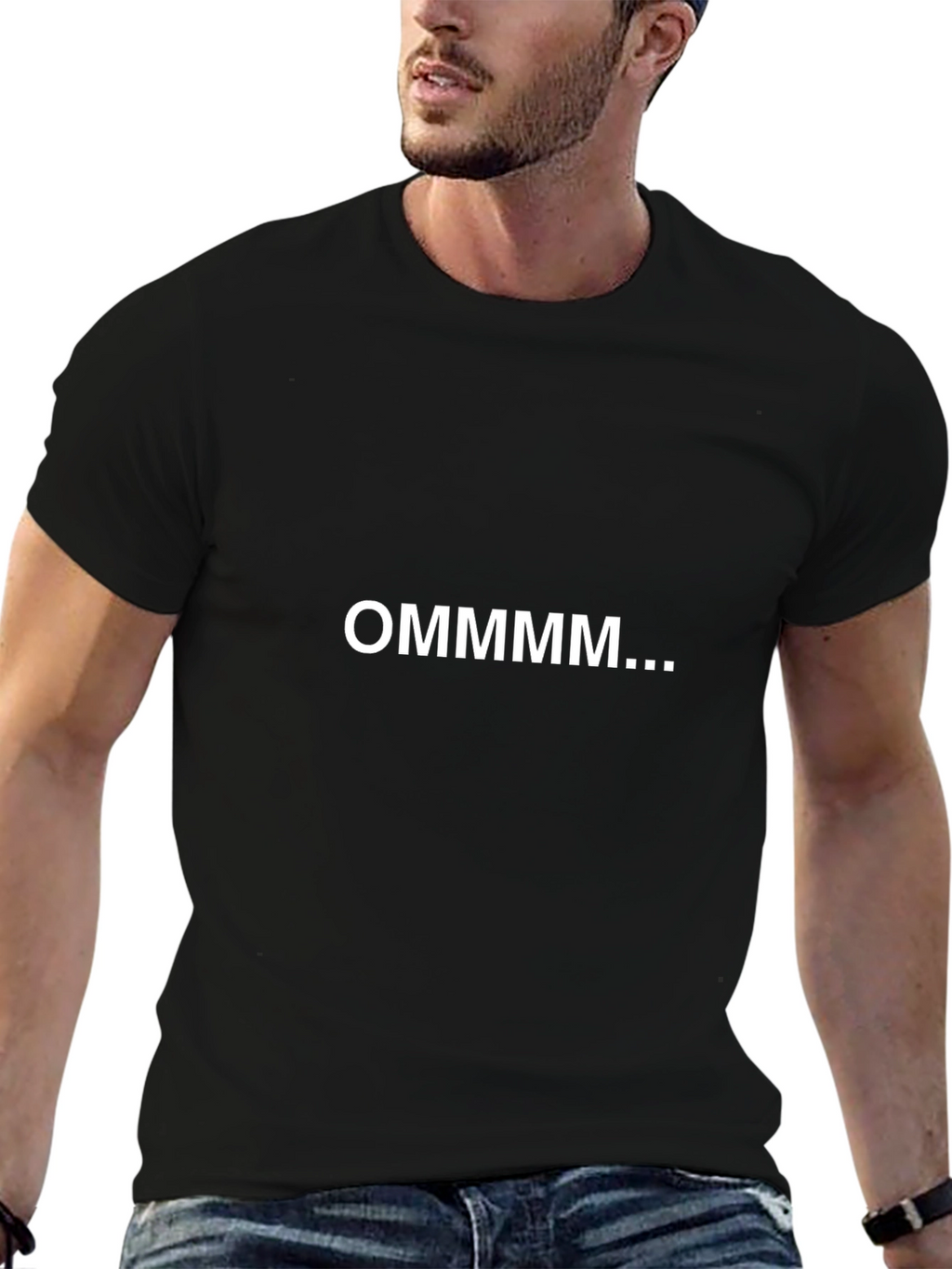 OMMMMM Black Graphic Tee - Relaxed Fit