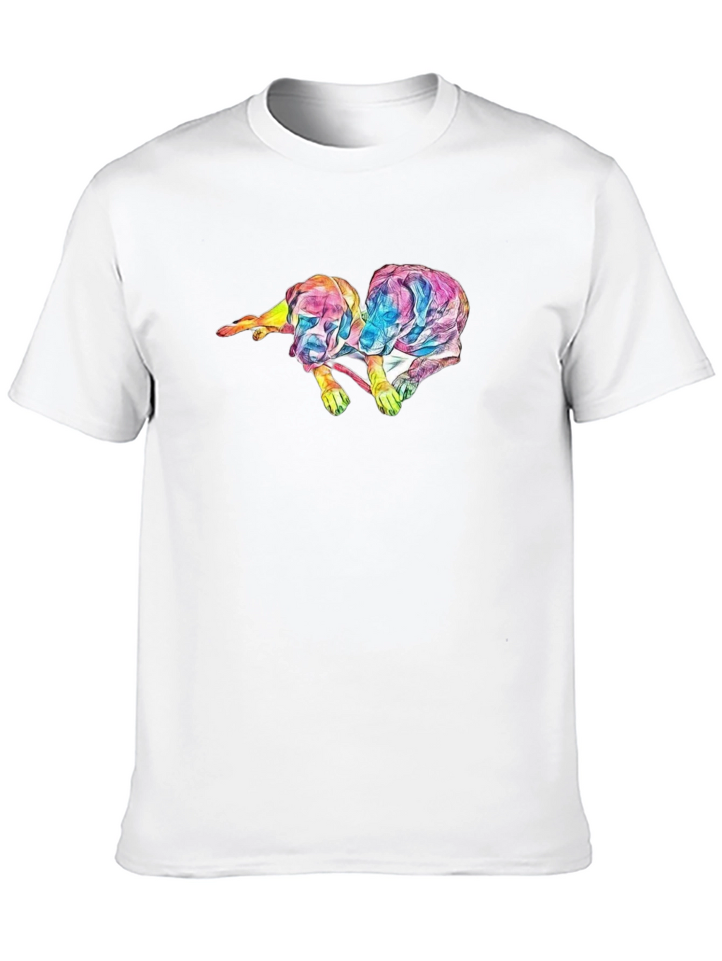 Abstract Dog Graphic Black T-Shirt