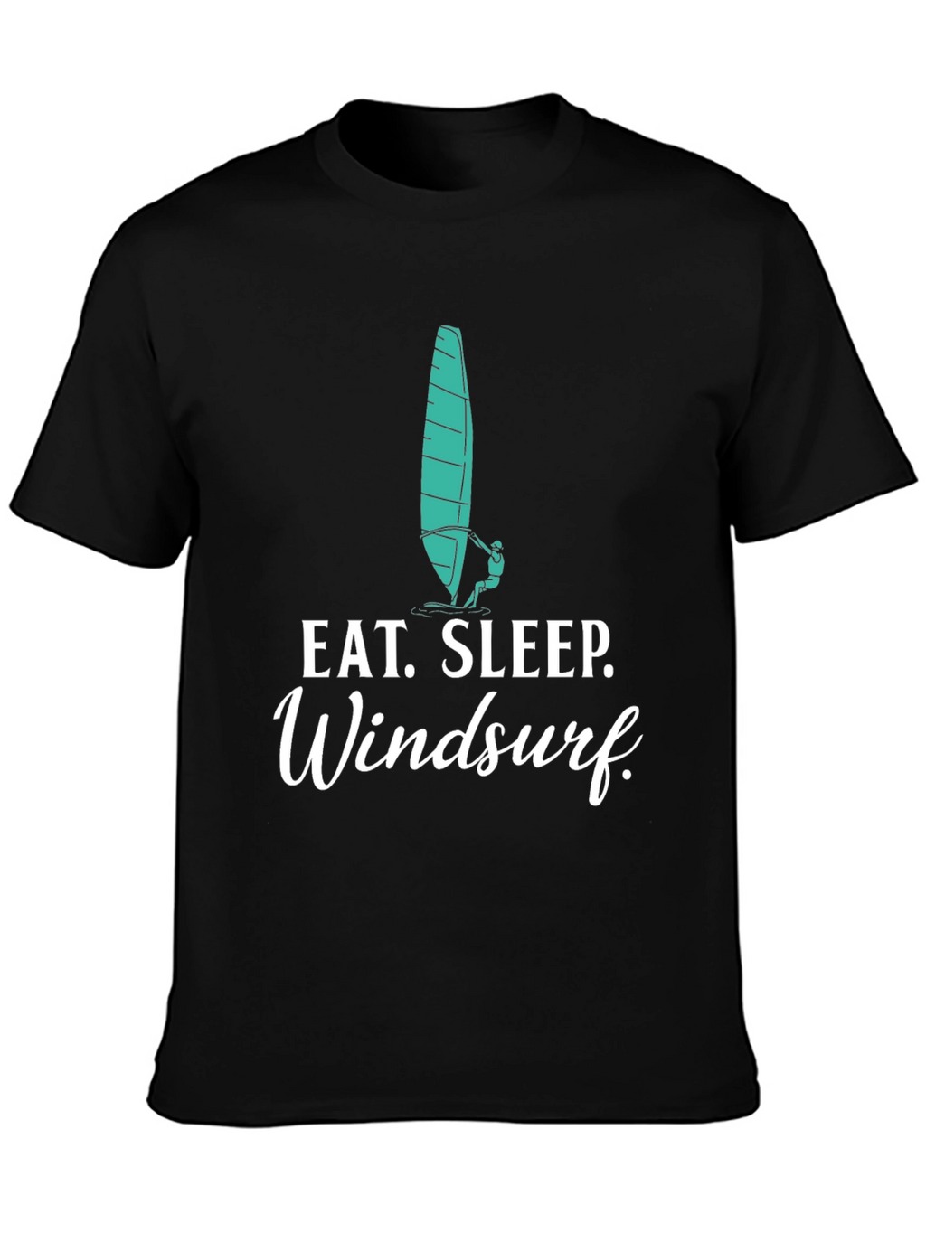 Eat Sleep Windsurf Black Graphic Tee