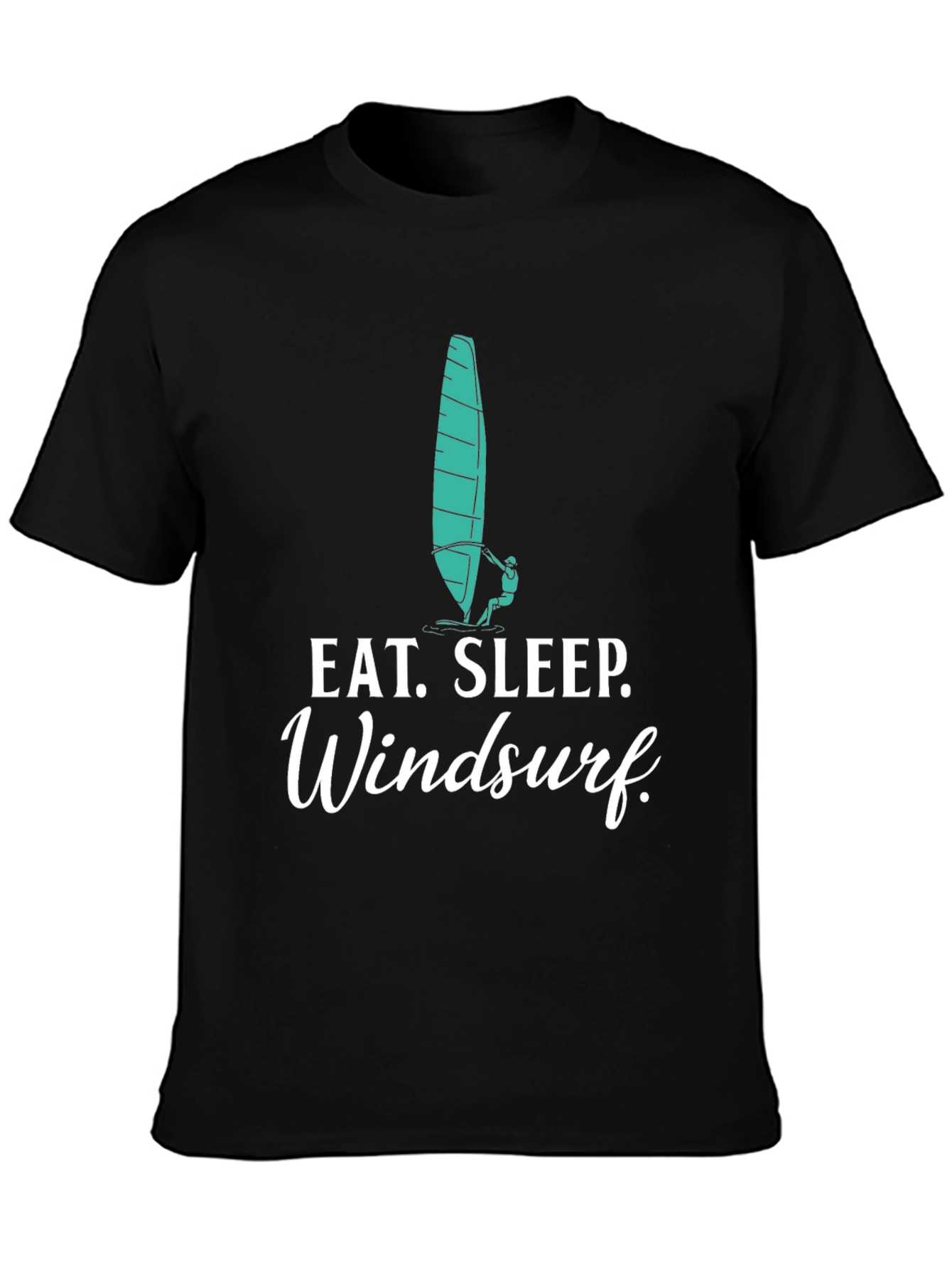 Eat Sleep Windsurf Black Graphic Tee