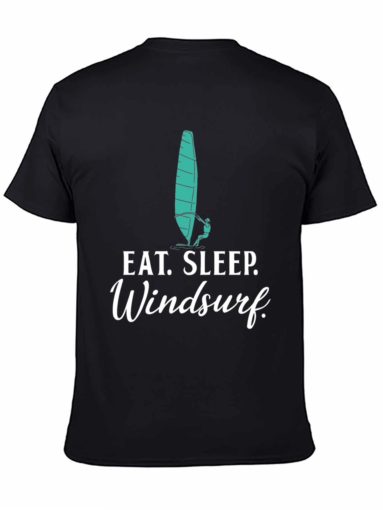 Eat Sleep Windsurf Black Graphic Tee