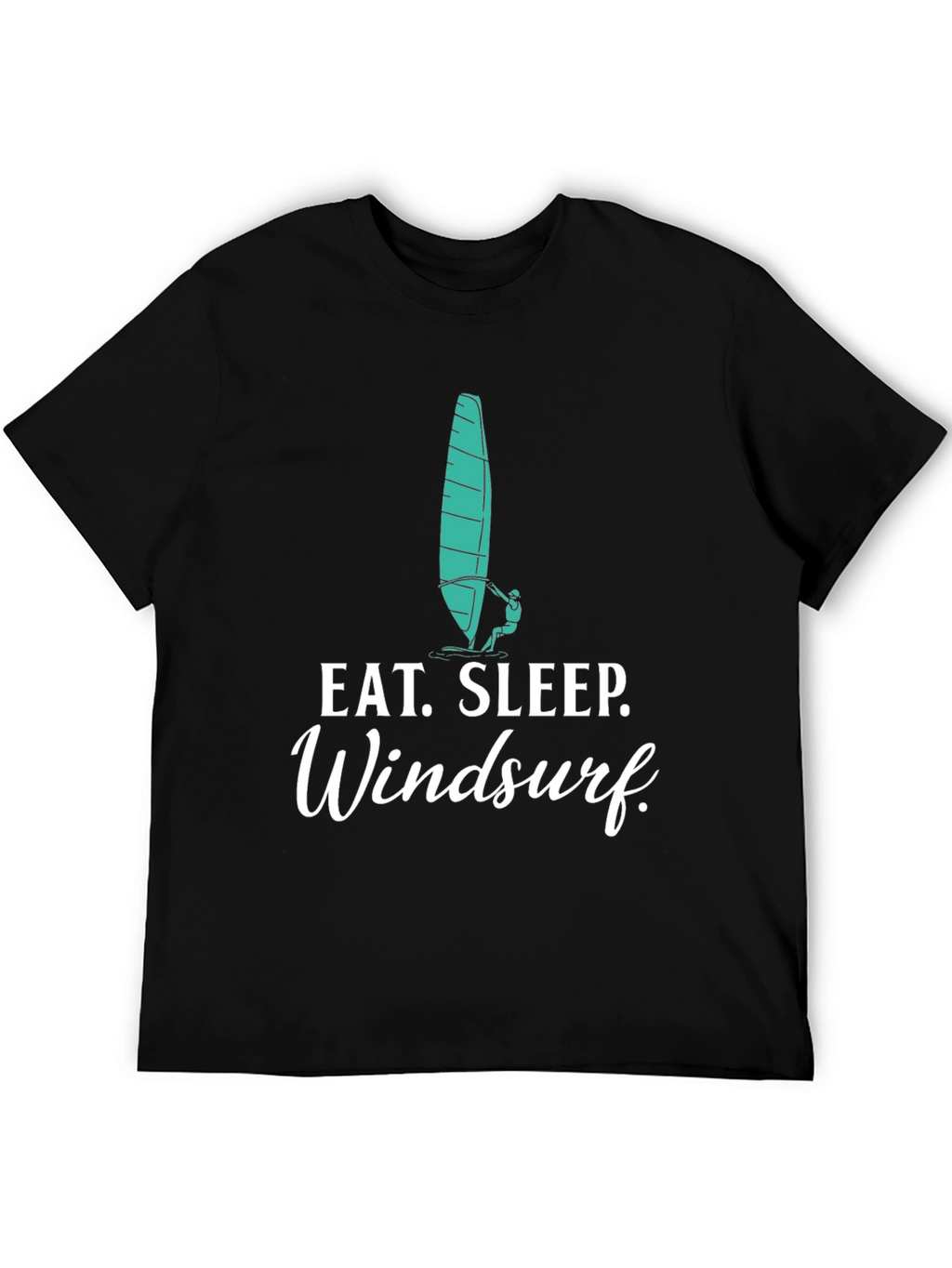 Eat Sleep Windsurf Black Graphic Tee