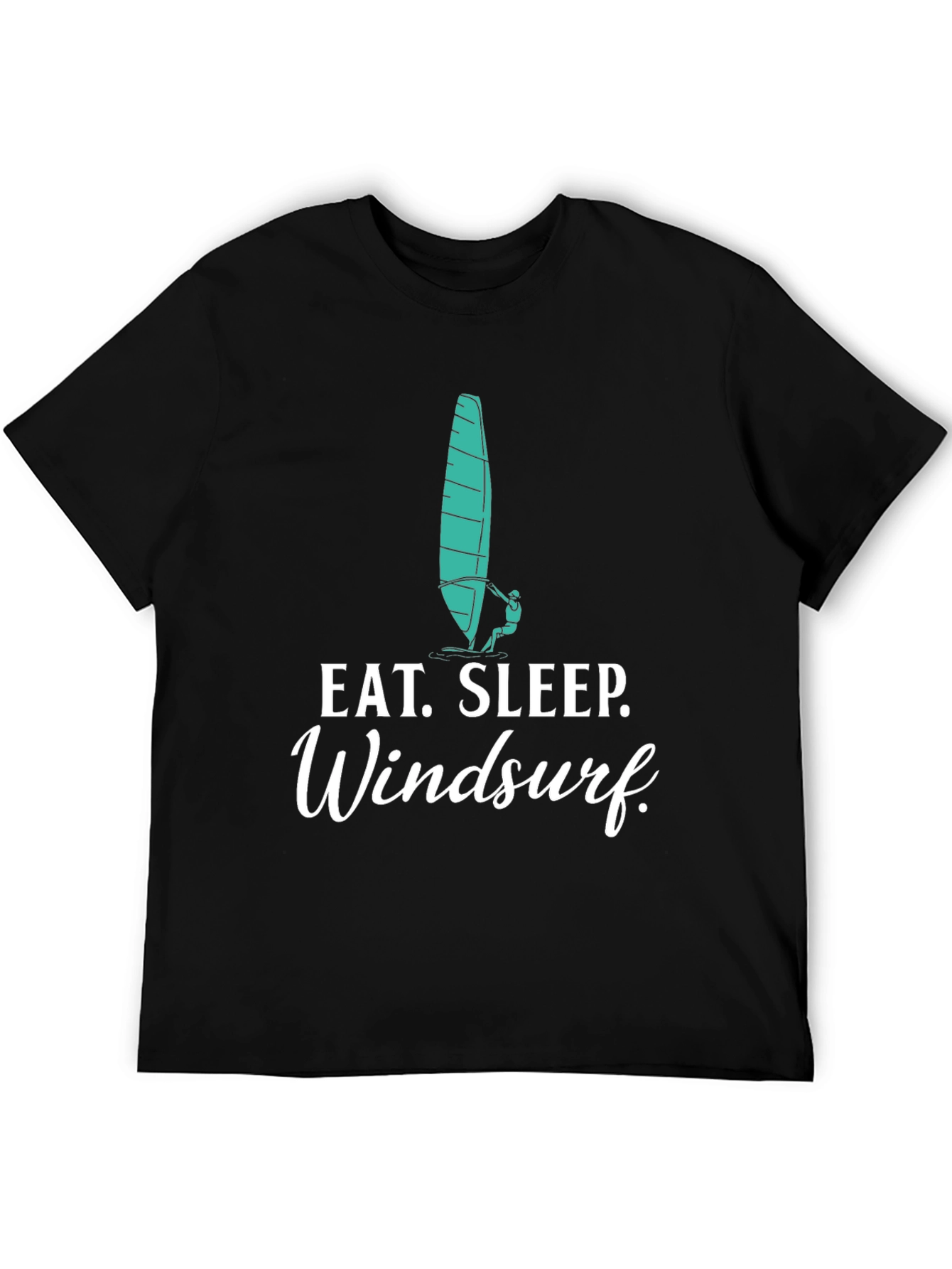 Eat Sleep Windsurf Black Graphic Tee