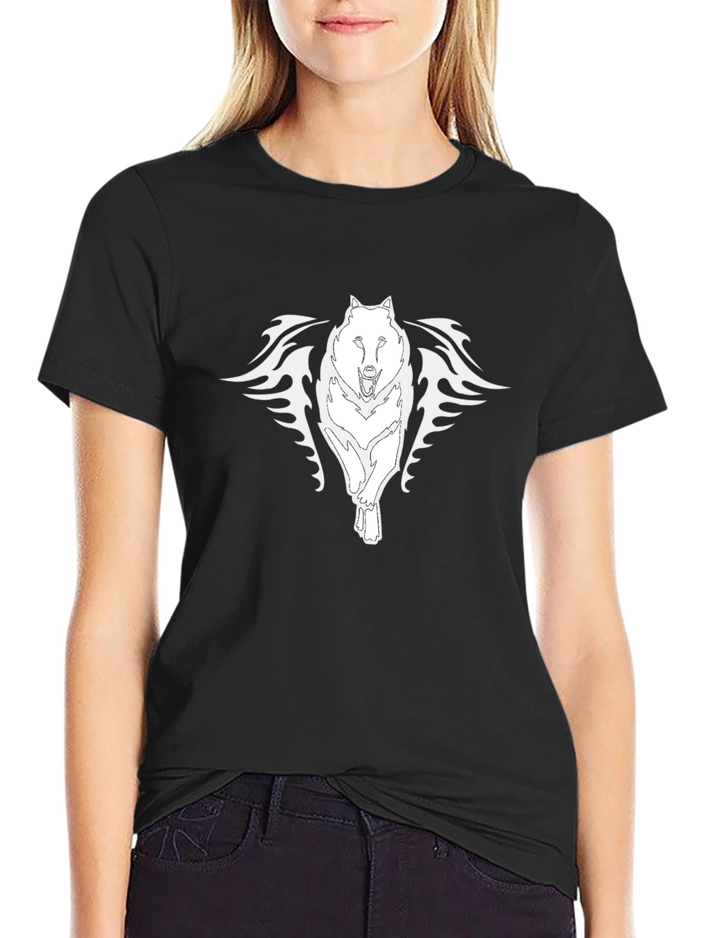 Black Wolf Graphic Tee - Stylish Mens T-Shirt