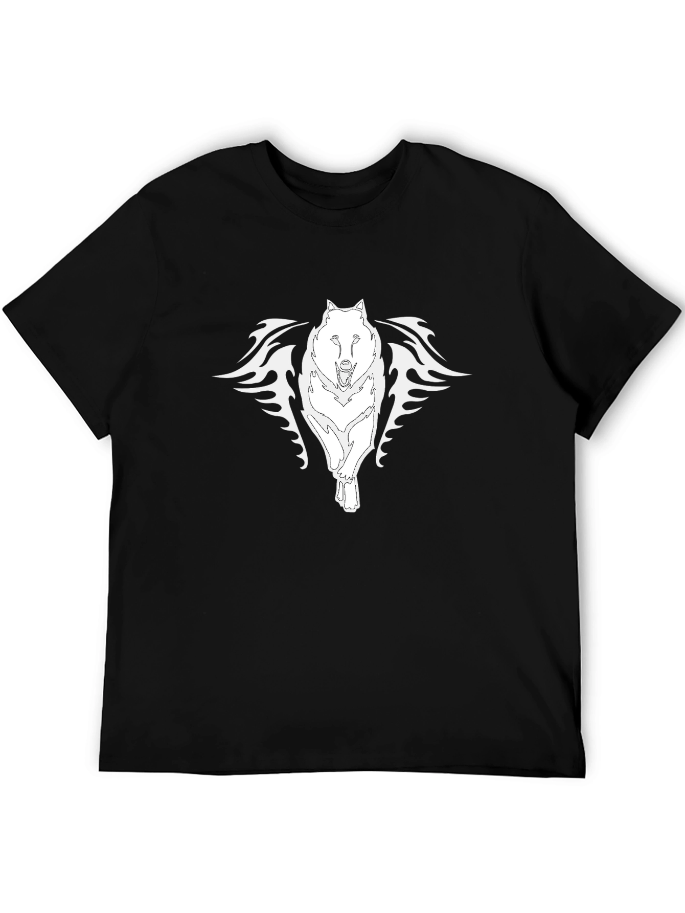 Black Wolf Graphic Tee - Stylish Mens T-Shirt