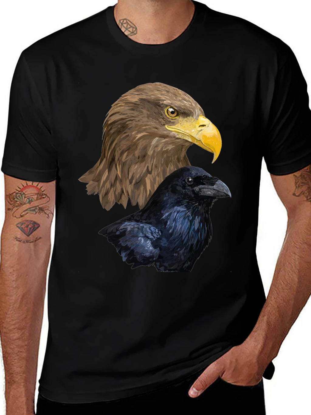 Eagle & Raven Graphic Tee - Mens Black T-Shirt