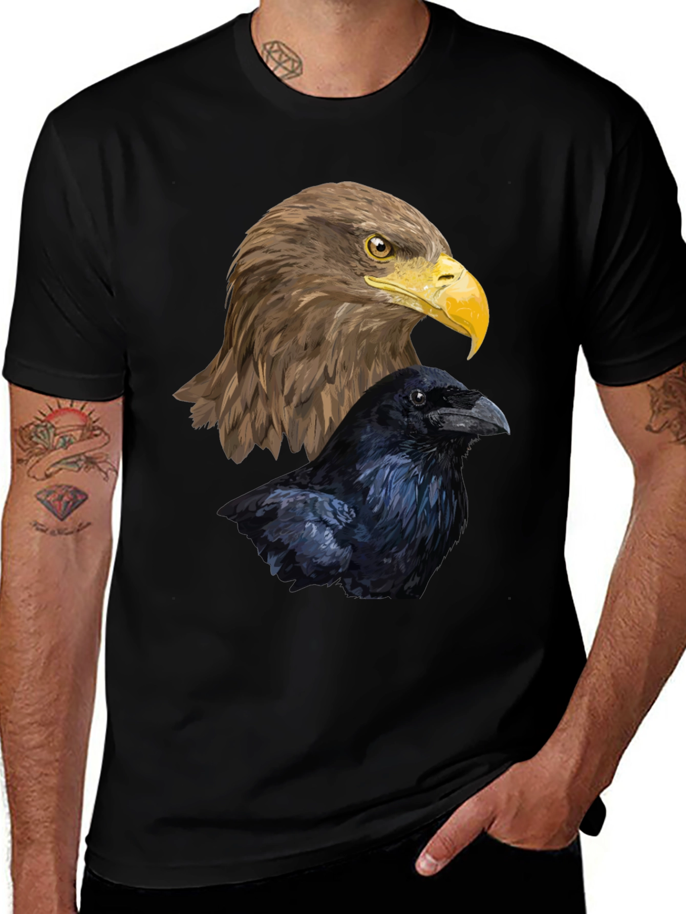 Eagle & Raven Graphic Tee - Mens Black T-Shirt