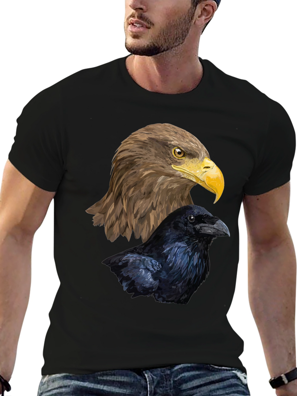 Eagle & Raven Graphic Tee - Mens Black T-Shirt