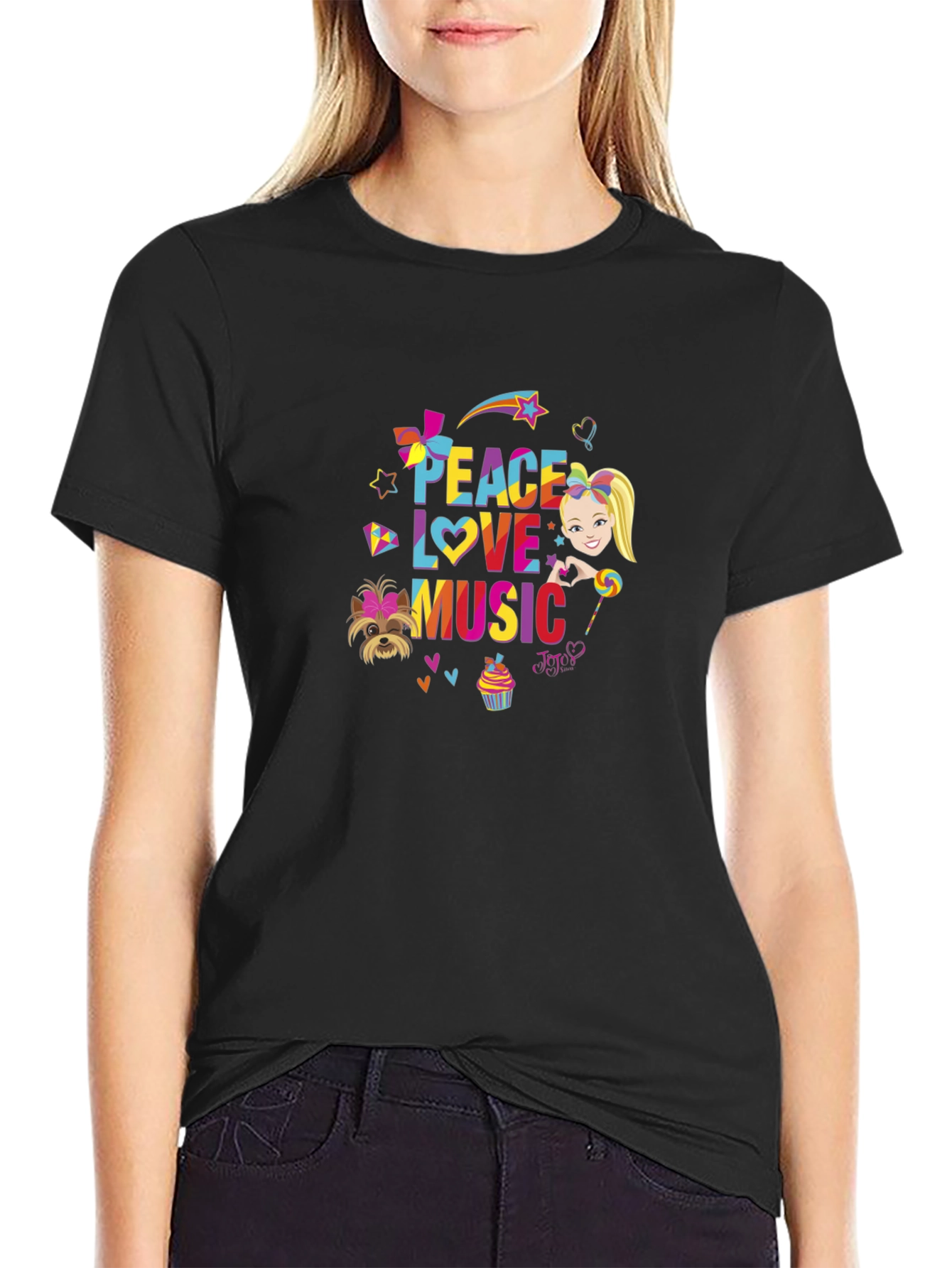 Peace Love Music Black T-Shirt