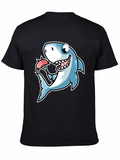 Shark Loves Sausage T-Shirt - Novelty Graphic Tee