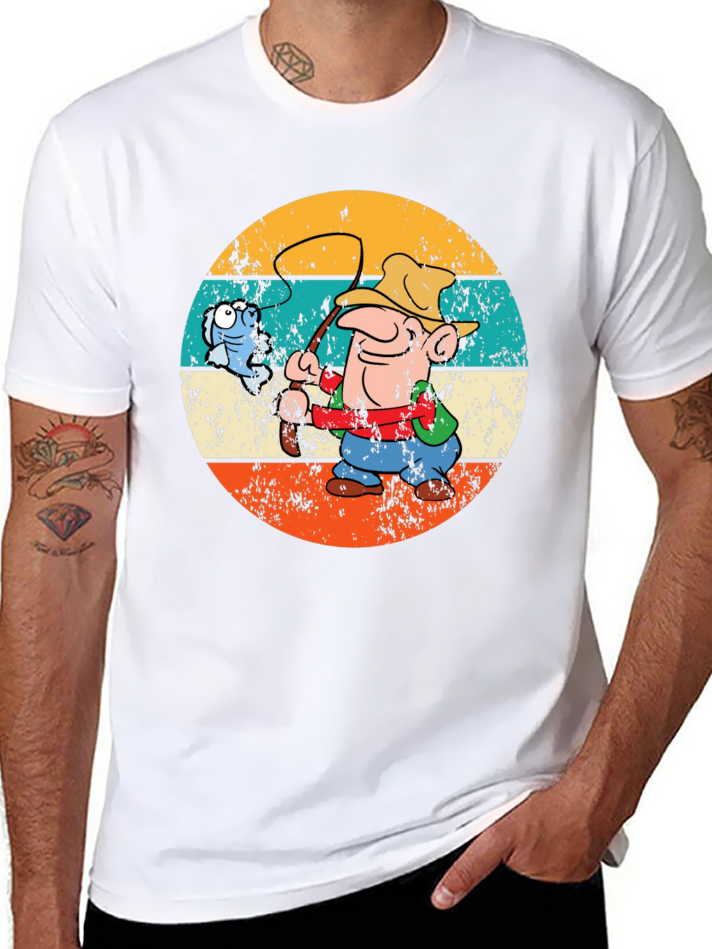 Retro Fishing Cartoon T-Shirt