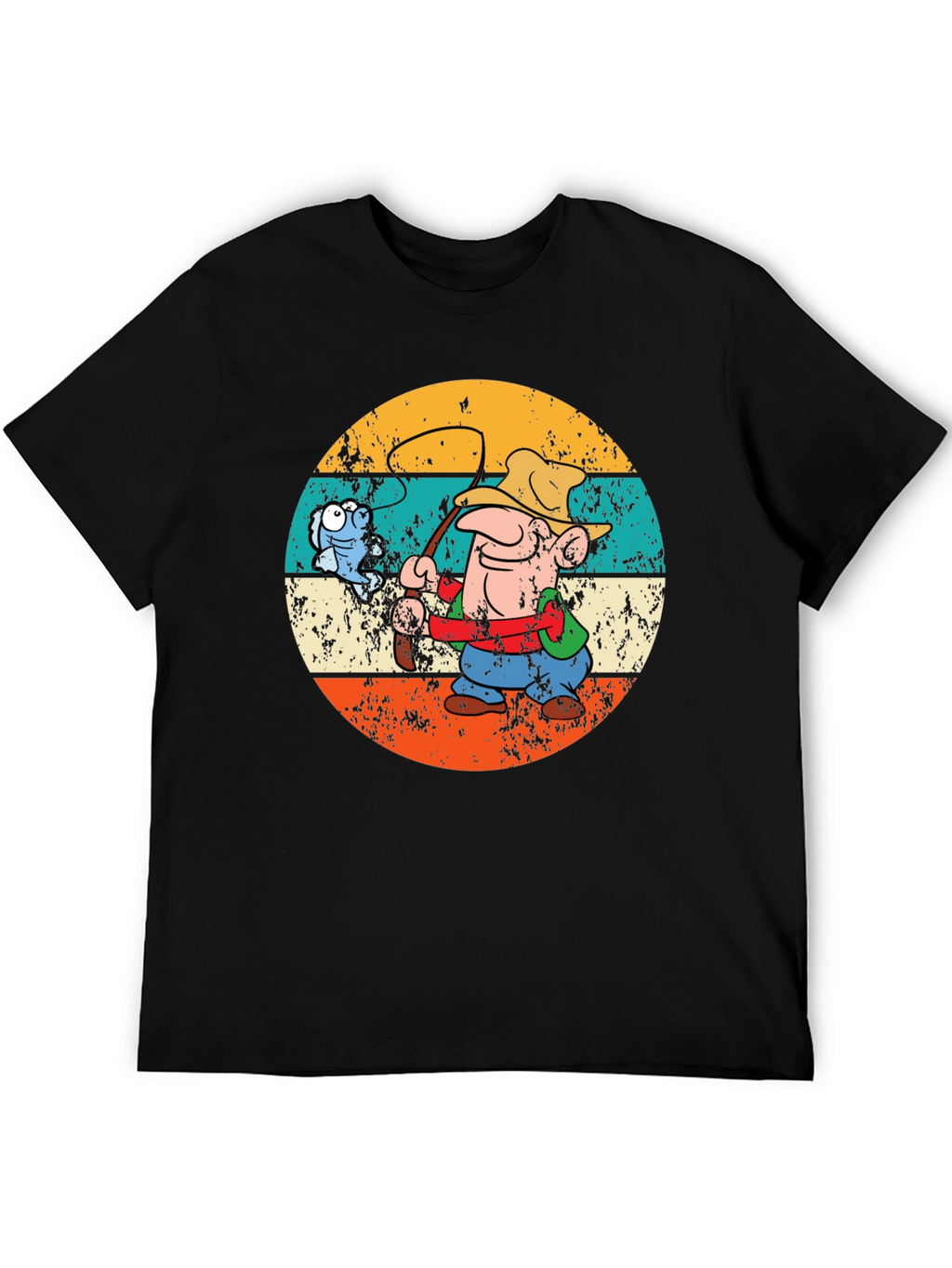 Retro Fishing Cartoon T-Shirt