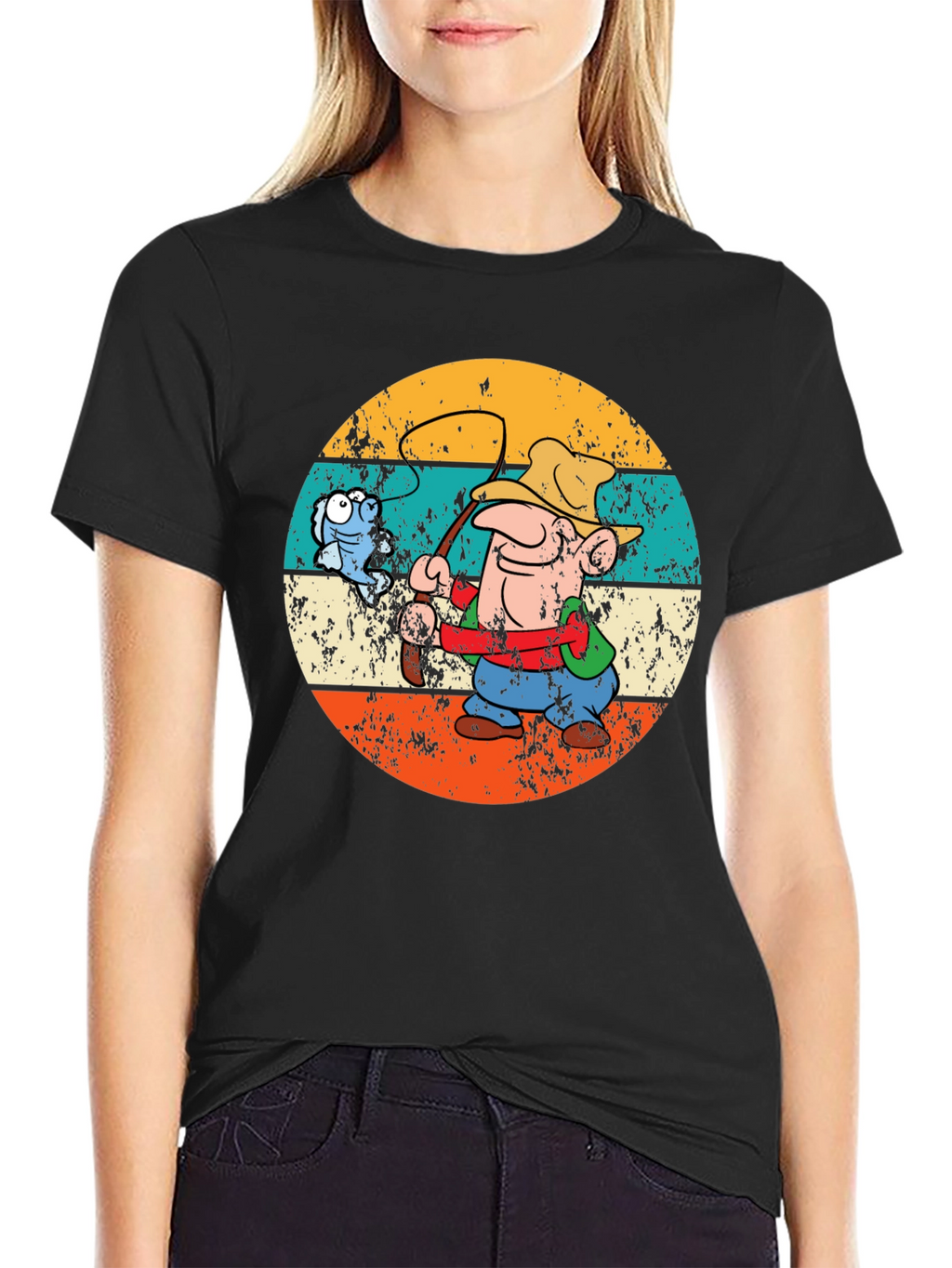 Retro Fishing Cartoon T-Shirt
