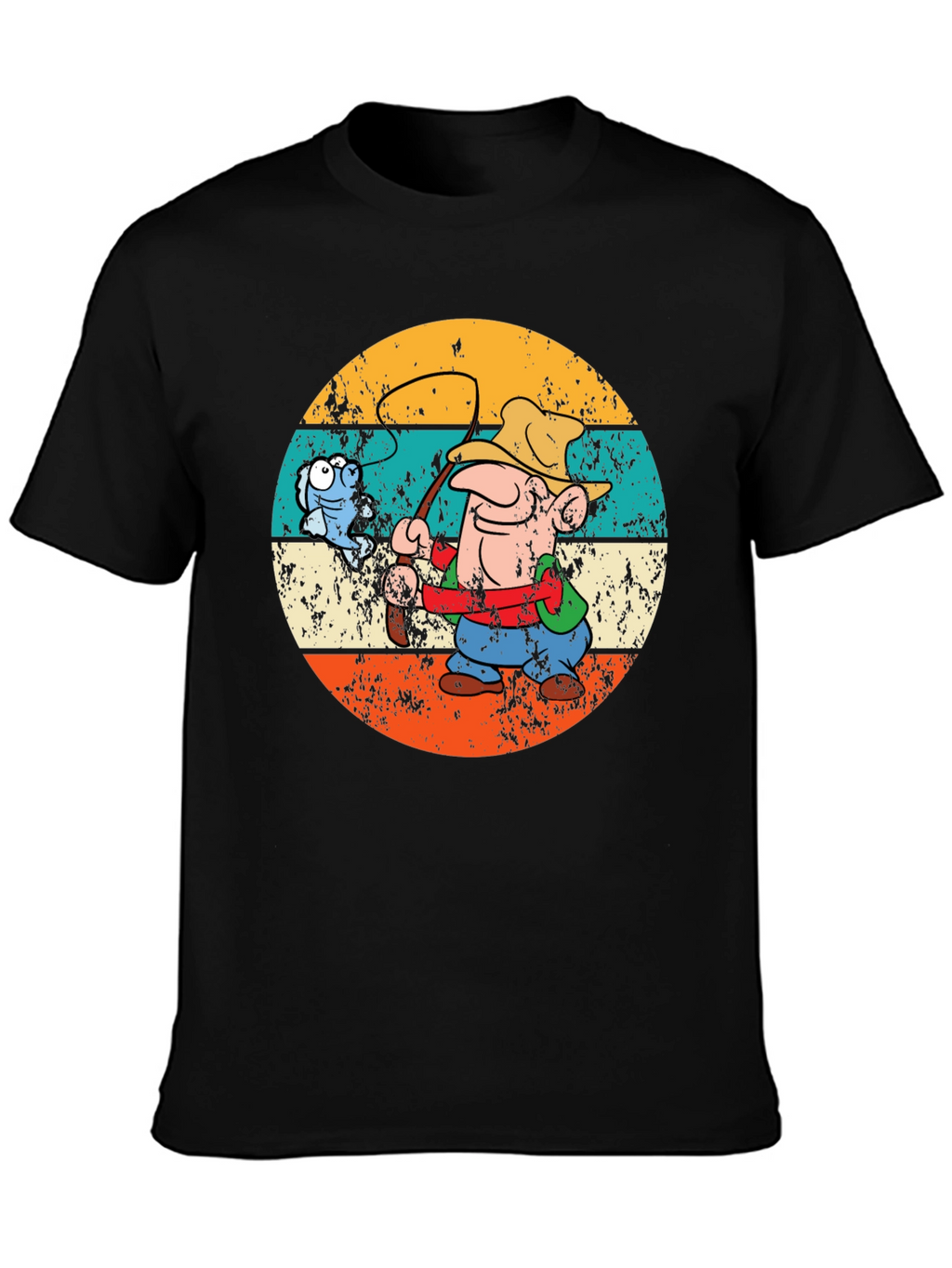 Retro Fishing Cartoon T-Shirt