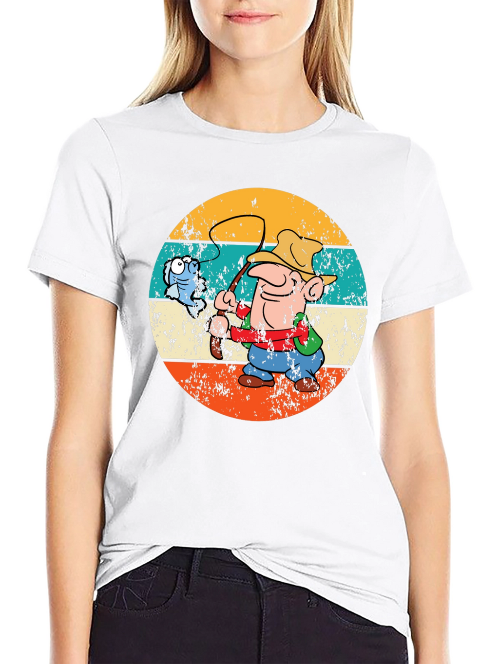 Retro Fishing Cartoon T-Shirt