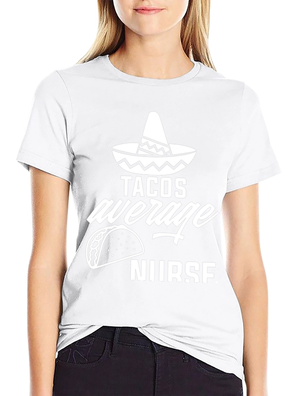 Tacos Average Nurse Graphic Tee - Black Cotton Blend