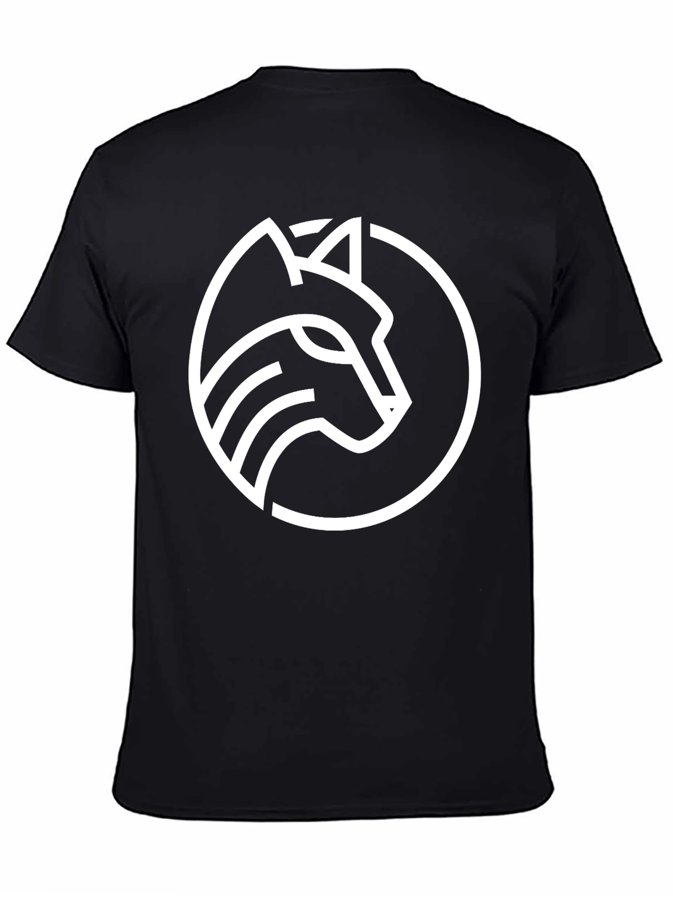 Modern Wolf Logo Graphic Tee - Black