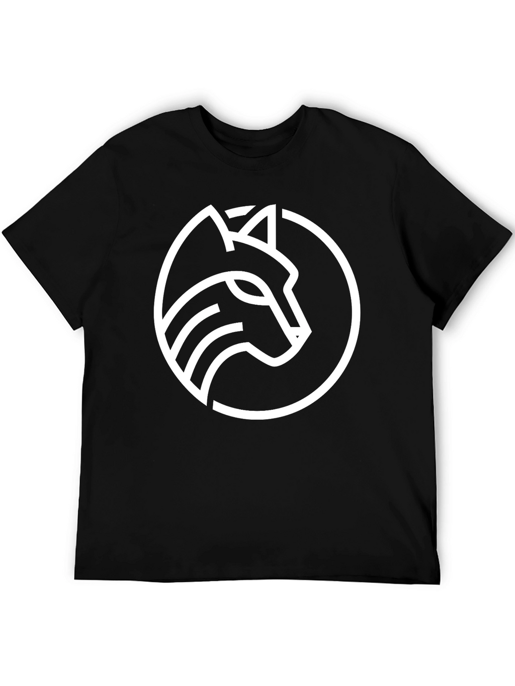 Modern Wolf Logo Graphic Tee - Black
