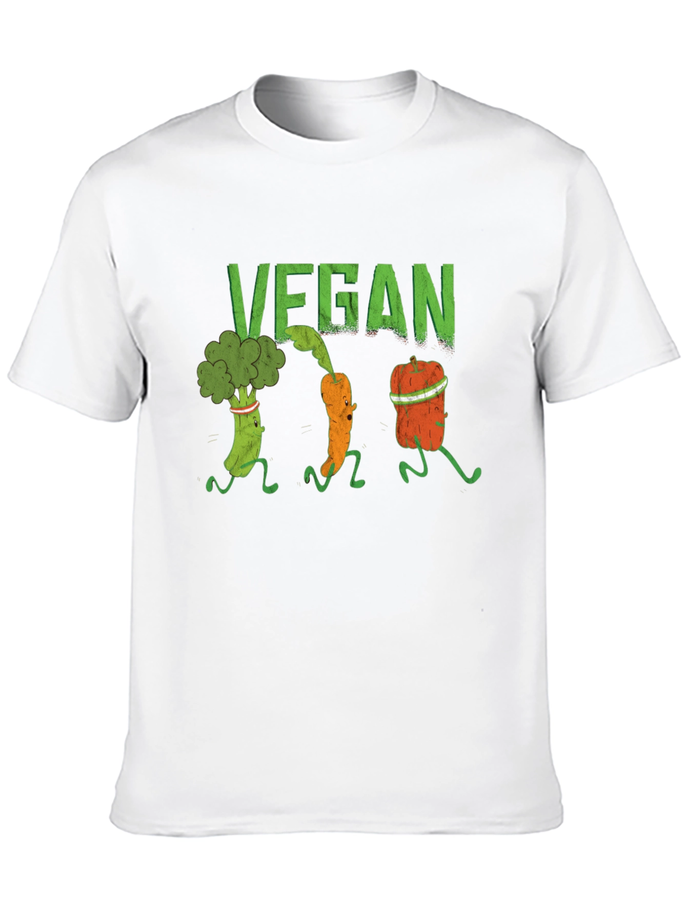 Vegan Running Vegetables Graphic T-Shirt