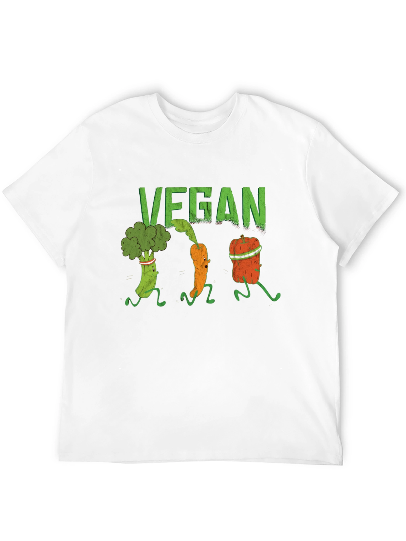 Vegan Running Vegetables Graphic T-Shirt