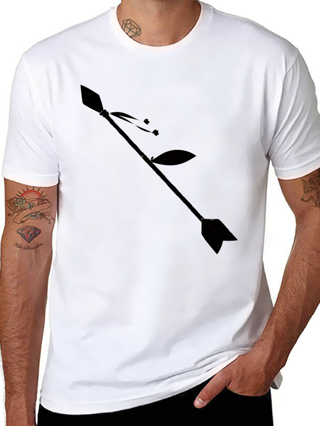 Arrow Graphic Black T-Shirt - Stylish Casual Wear