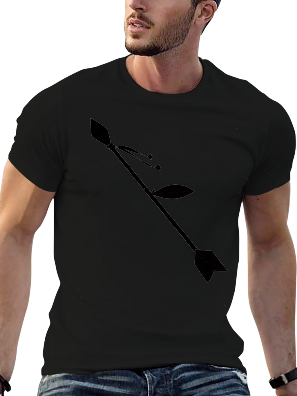 Arrow Graphic Black T-Shirt - Stylish Casual Wear