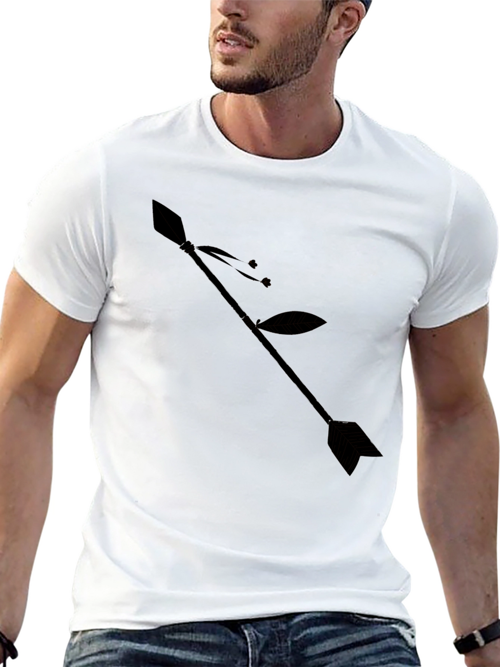 Arrow Graphic Black T-Shirt - Stylish Casual Wear