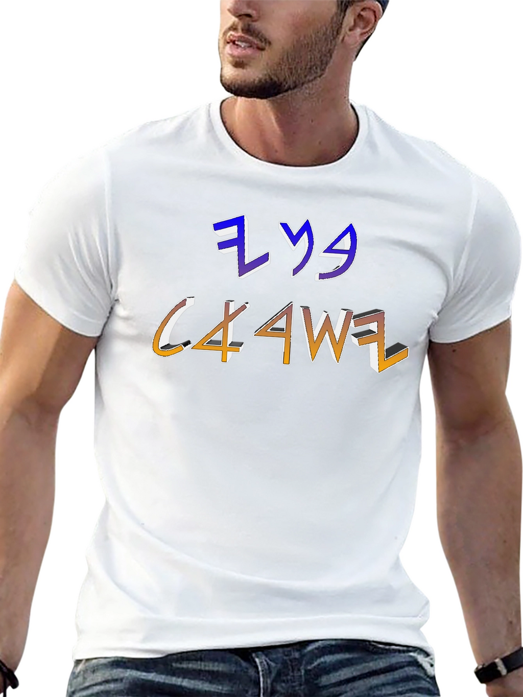 Mens Graphic T-Shirt with Unique Letter Design
