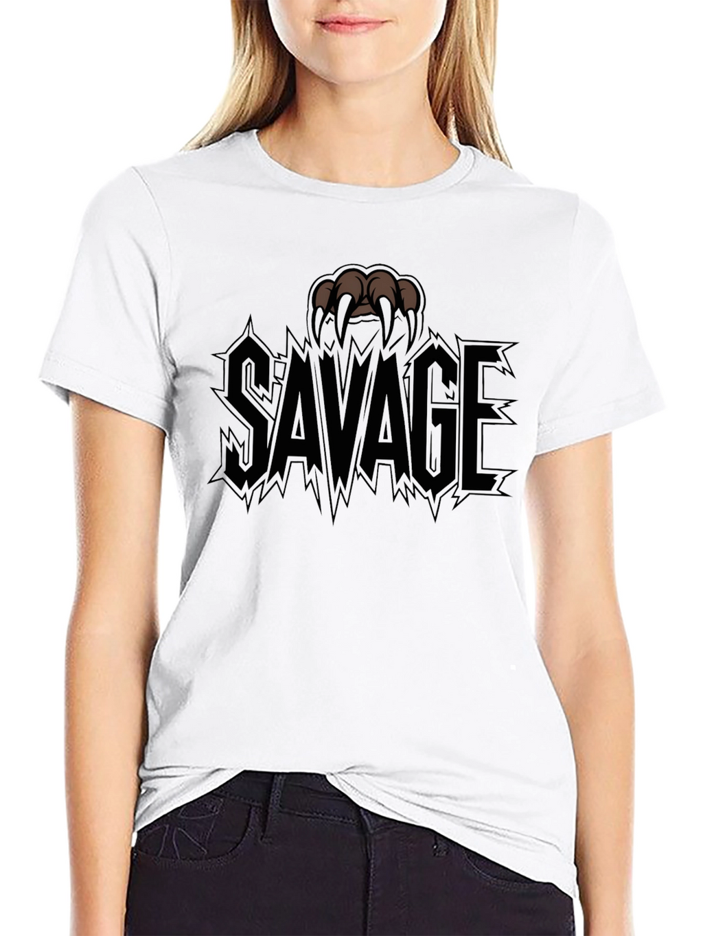 Savage Claw Graphic Print T-Shirt - Black