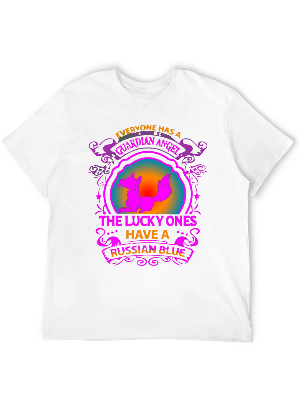 Guardian Angel Russian Blue Cat T-Shirt