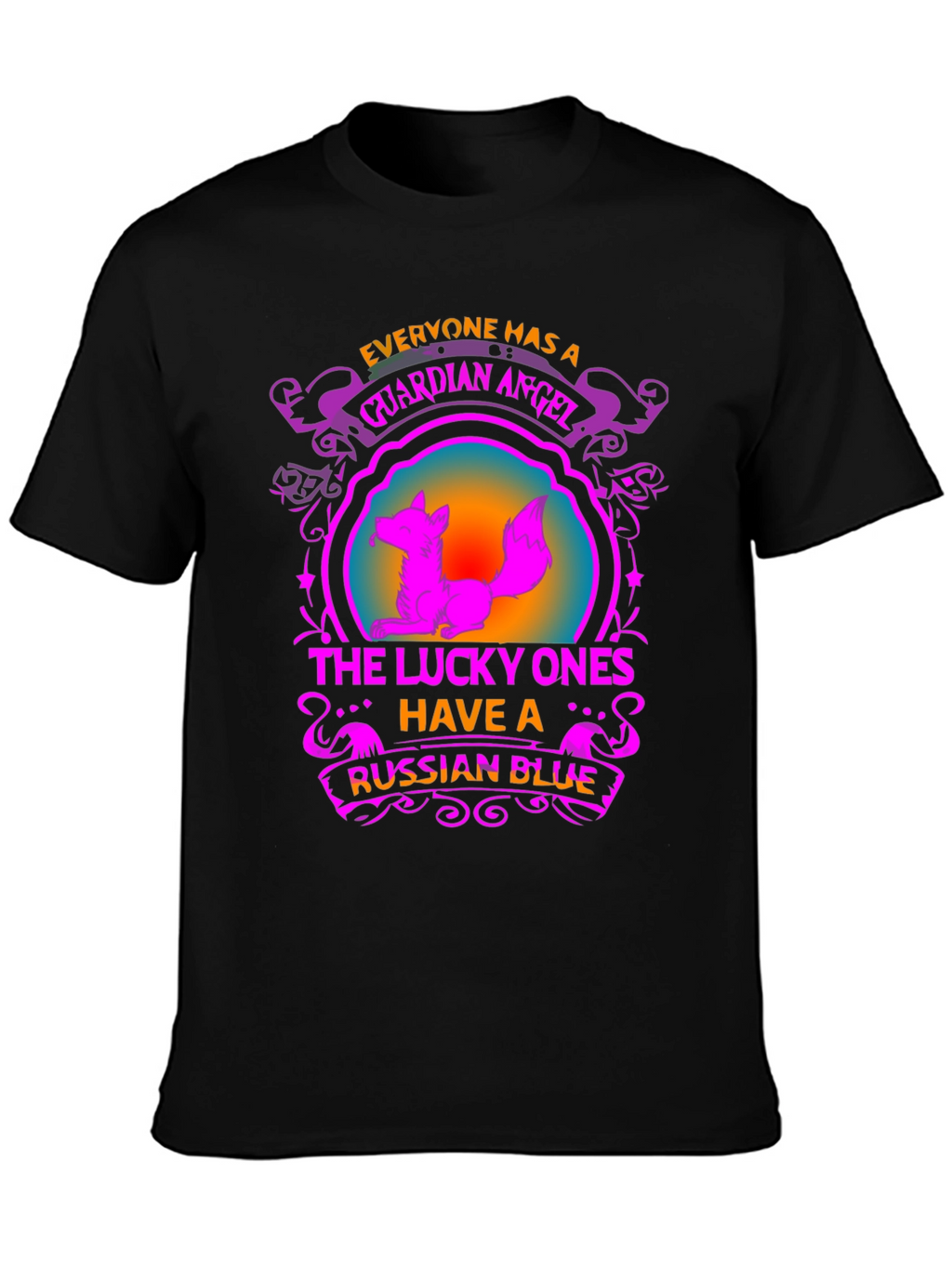 Guardian Angel Russian Blue Cat T-Shirt